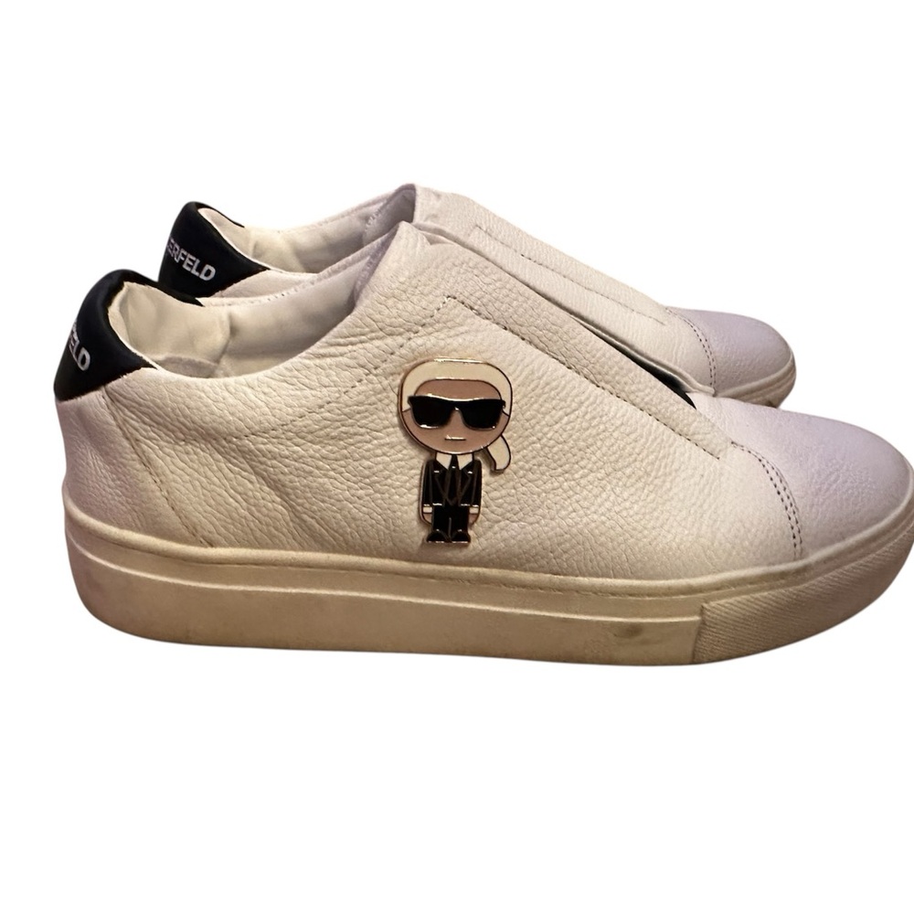 Karl Lagerfeld White Espadrilles with Black Accents